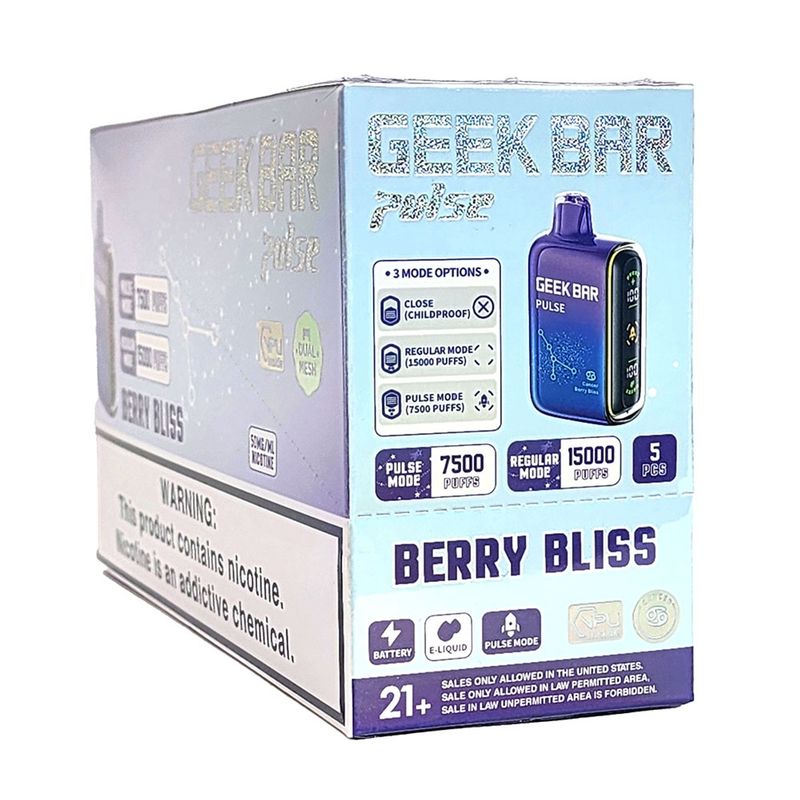 Geek Bar Pulse Disposable (7,500 Hits-Pulse Mode OR 15,000 Hit Regular Mode)-(5 UNITS)