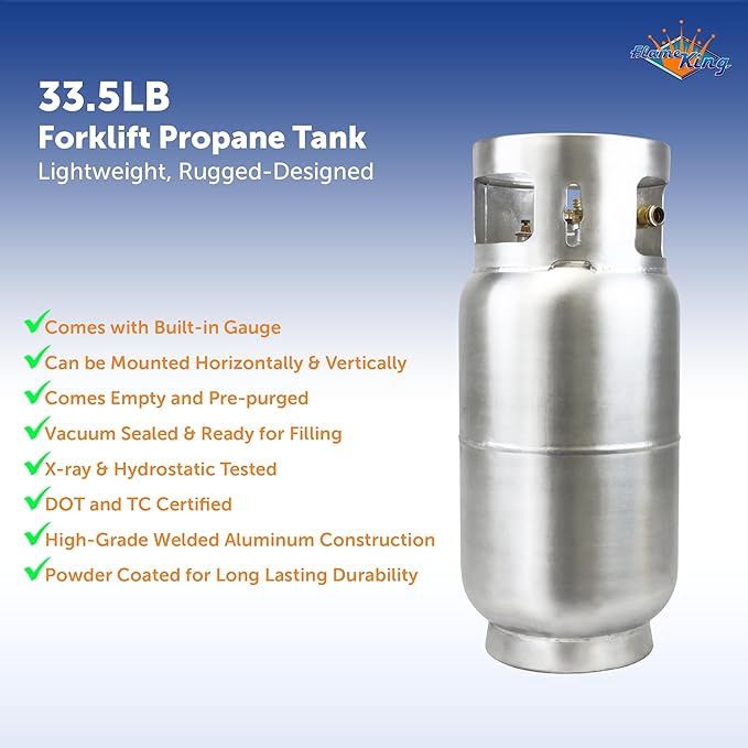 33.5lb Aluminum Forklift Propane Tank (With Gauge)-(1 UNIT)
