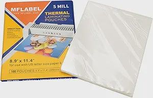 8.9 x 11.4 inch 5MIL Thermal Laminating Pouches-(1OO POUCHES)-(1 UNIT)