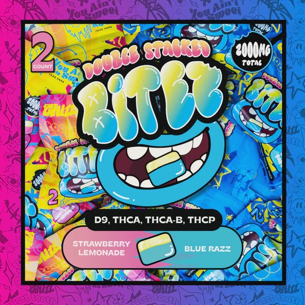 BITES DOUBLE STACKED (THCA-D9-THCP) GUMMIES (2,000MG)-(60 COUNT)-(1 UNIT)