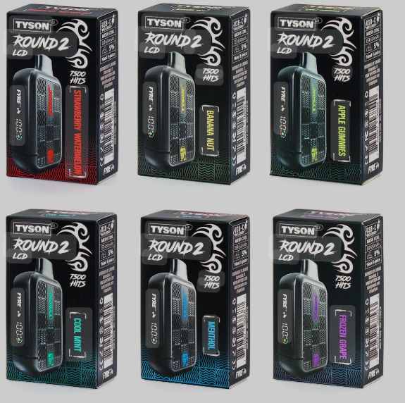 Tyson 2.0 Round 2 Disposable Nic Vape (7,500 Hits)- (10 COUNT) -(1 UNIT)