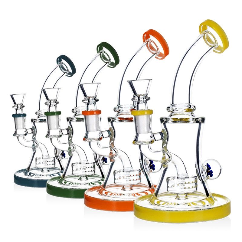 7.5&quot; Bent Neck Showerhead Perc With Opal Water Pipe