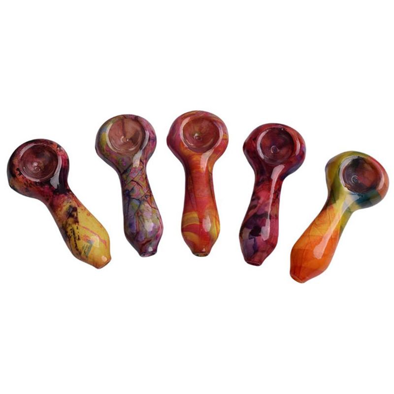 4&quot;-&quot;Mixed Paint&quot; Spoon Hand Pipe-(1 UNIT)
