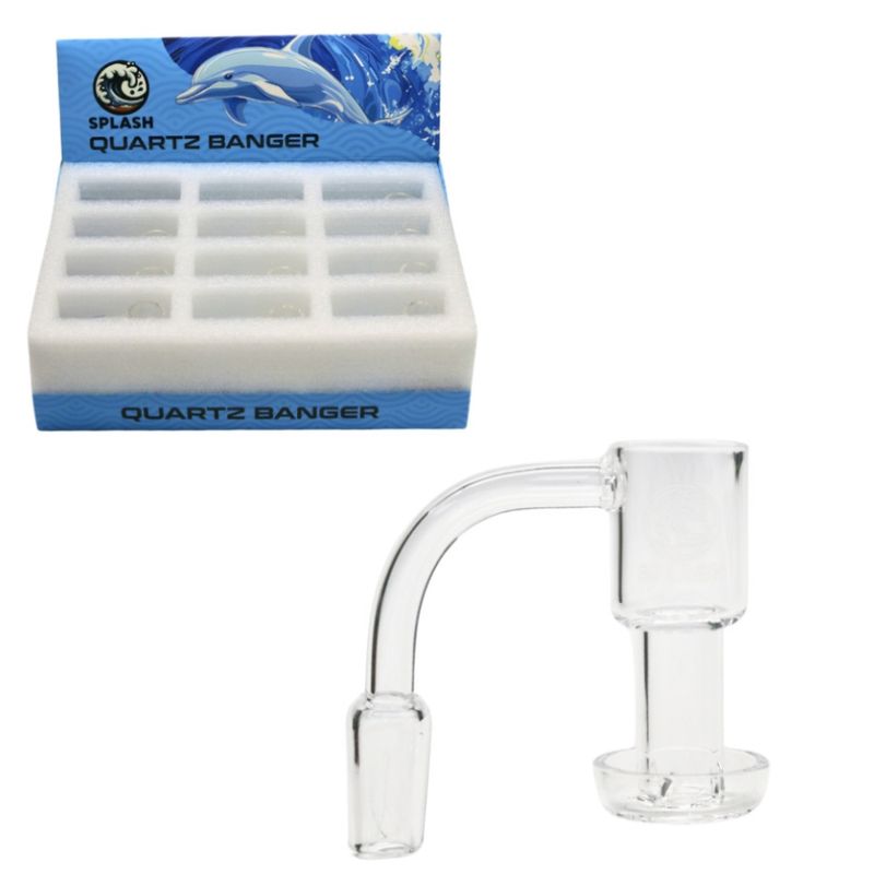 SPLASH GLASS QUARTZ BANGER TERP SLURPER DESIGN (14MM MALE 90°)-(12 PC/BOX)-(1 UNIT)
