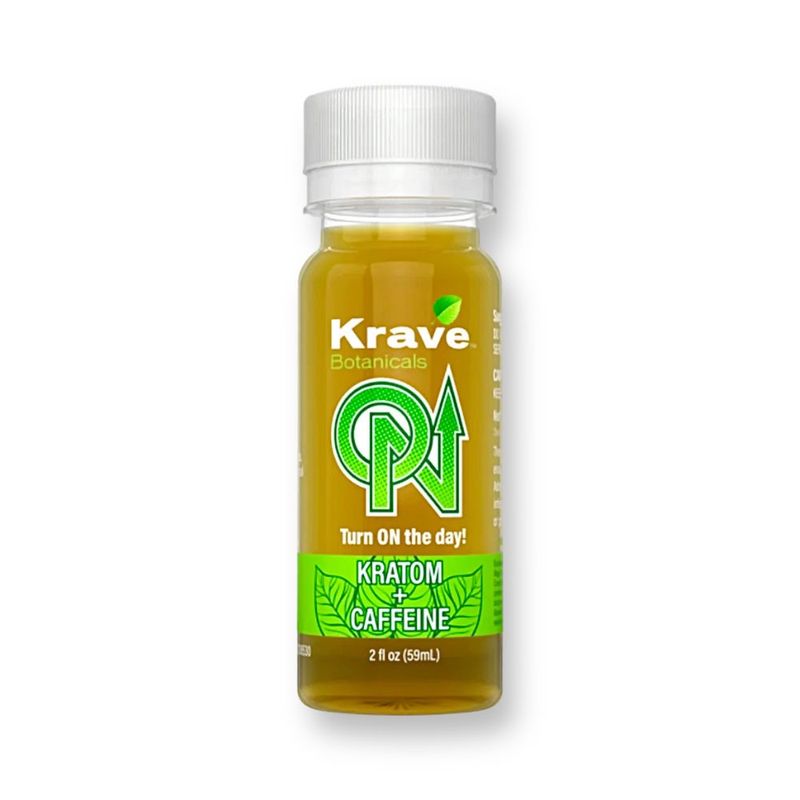 Krave Botanicals Kratom Shot (2oz On Kratom + Caffeine)-(12 COUNT Display)