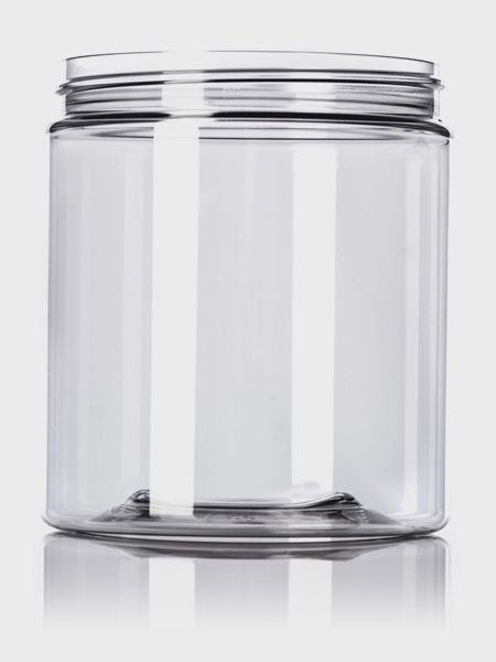(19oz EMPTY-CLEAR JAR)-19oz clear PET plastic single wall jar-(175CT)-(1 UNIT)