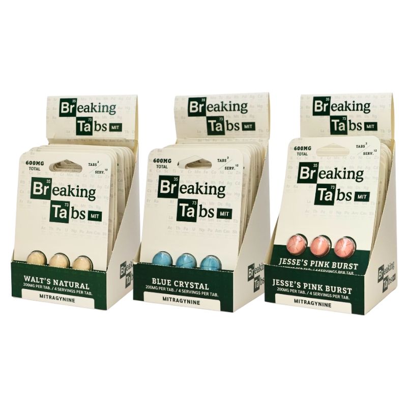 Breaking Tabs MIT Kratom (600mg-3pk)-(10ct Display)-(1 UNIT)