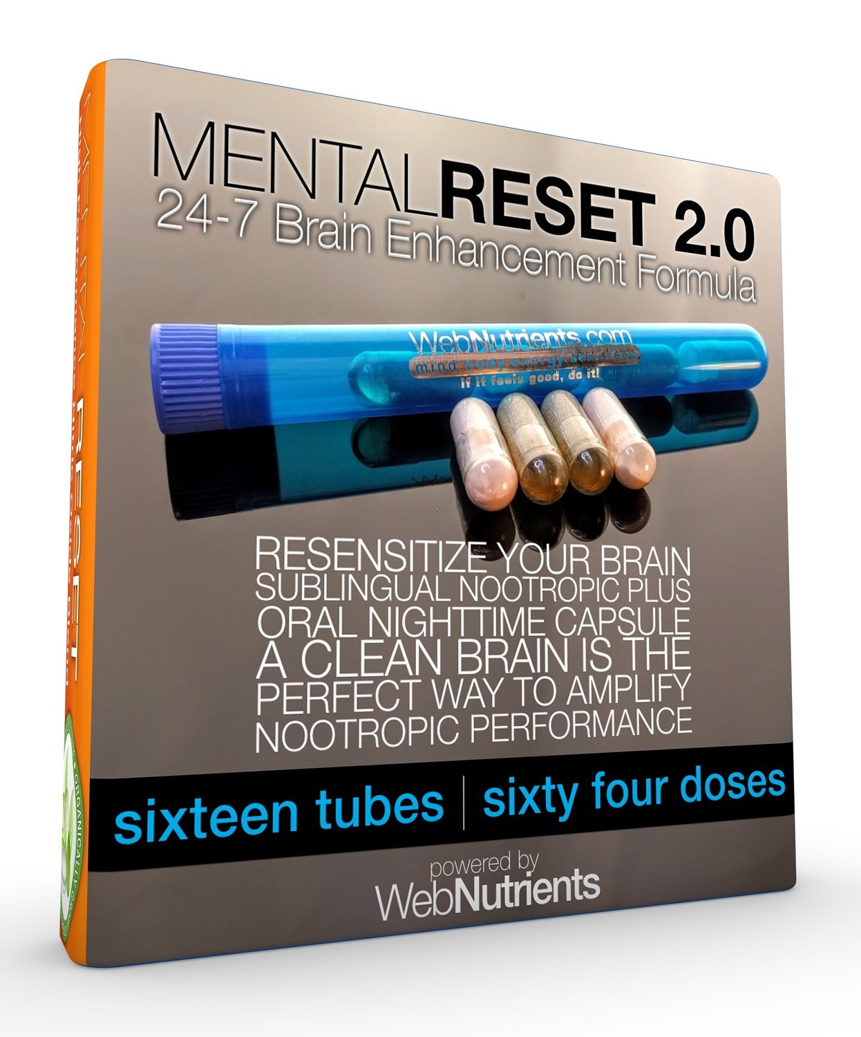 MentalReset 2.0 - 64 Doses (32-Night, 32-Day) Improve Mental Clarity. Enhance Neurogenesis. Measurably Increase Performance of Nootropics