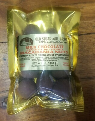 Waialua Milk Chocolate ( 38% Cacao) Covered Big Island Macadamia Nuts