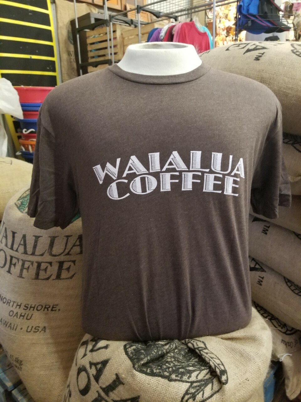 Old Sugar Mill Brand Waialua Coffee Men's T Shirt Espresso