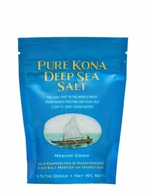 Kona Sea Salt - MEDIUM GRIND HAWAIIAN SEA SALT (6 oz. Pouch)