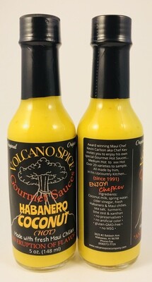 Volcano Spice Company Hot Sauce - Habanero Coconut Sauce (spicy hot but smooth)