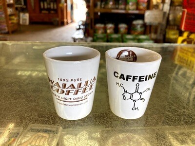 Old Sugar Mill Waialua Coffee - Caffeine Ceramic Sake-Shot Glass 2 oz.