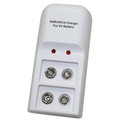 9V charger, 2 battery holder, low profile with charge light