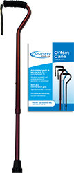 Offset Aluminum Adjustable Cane, Red