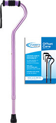 Offset Aluminum Adjustable Cane, Purple