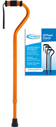 Offset Aluminum Adjustable Cane, Orange