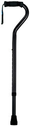 Offset Aluminum Adjustable Cane, Black
