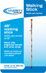Natural Wood Walking Stick, Natural Engraved Handle