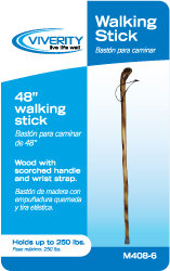 Natural Wood Walking Stick, Scorched Handle