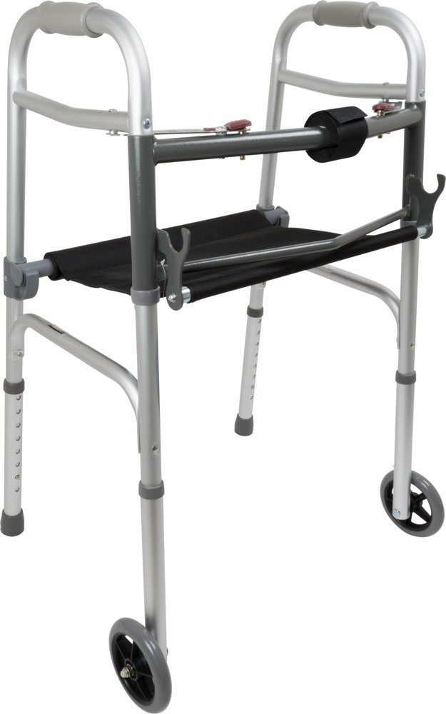 ProBasics Aluminum Adult Walker 2 Button w/ seat