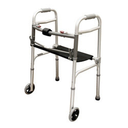 Two Button Walker with Roll-Up Seat