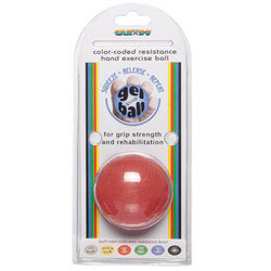 Cando gel hand exercise ball, small, red, soft