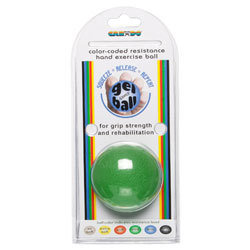 Cando gel hand exercise ball, small, green, medium
