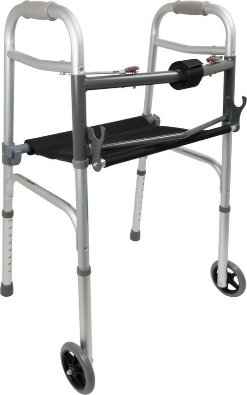 ProBasics Aluminum Adult Walker 2 Button w/ seat
