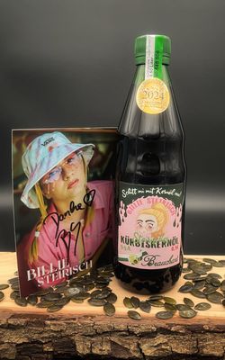 0,5l Billie Steirisch Edition - Steirisches Kürbiskernöl g.g.A. 0,5l Billie Steirisch Edition - Steirisches Kürbiskernöl g.g.A.