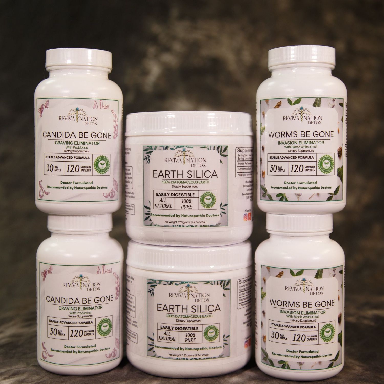 Worms Be Gone + Candida Be Gone Cleanse - Worms Be Gone - Candida Be Gone - Enema Bag - 60 Day Supply