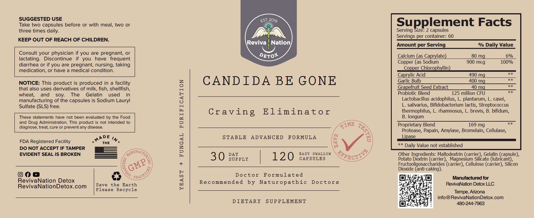Candida Be Gone Craving Eliminator - 30 Day Supply