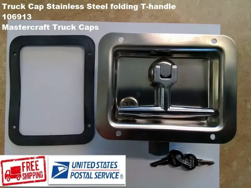 Garage Door Handle Canopy Locking Handle RV Trailer T-Handle Latch Lock - Truck Cap Locking Handle With Keys For Toolbox & Camper RV Trailer Lock Garage Cabinets