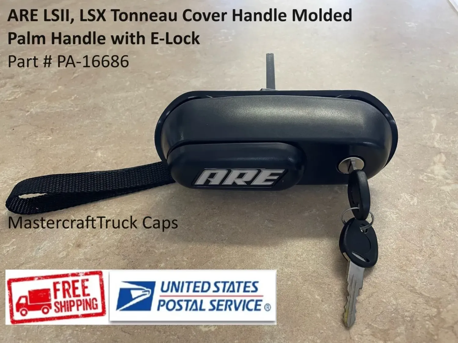 ARE LSII, LSX Tonneau Cover Handle Molded Palm Handle with ELock
