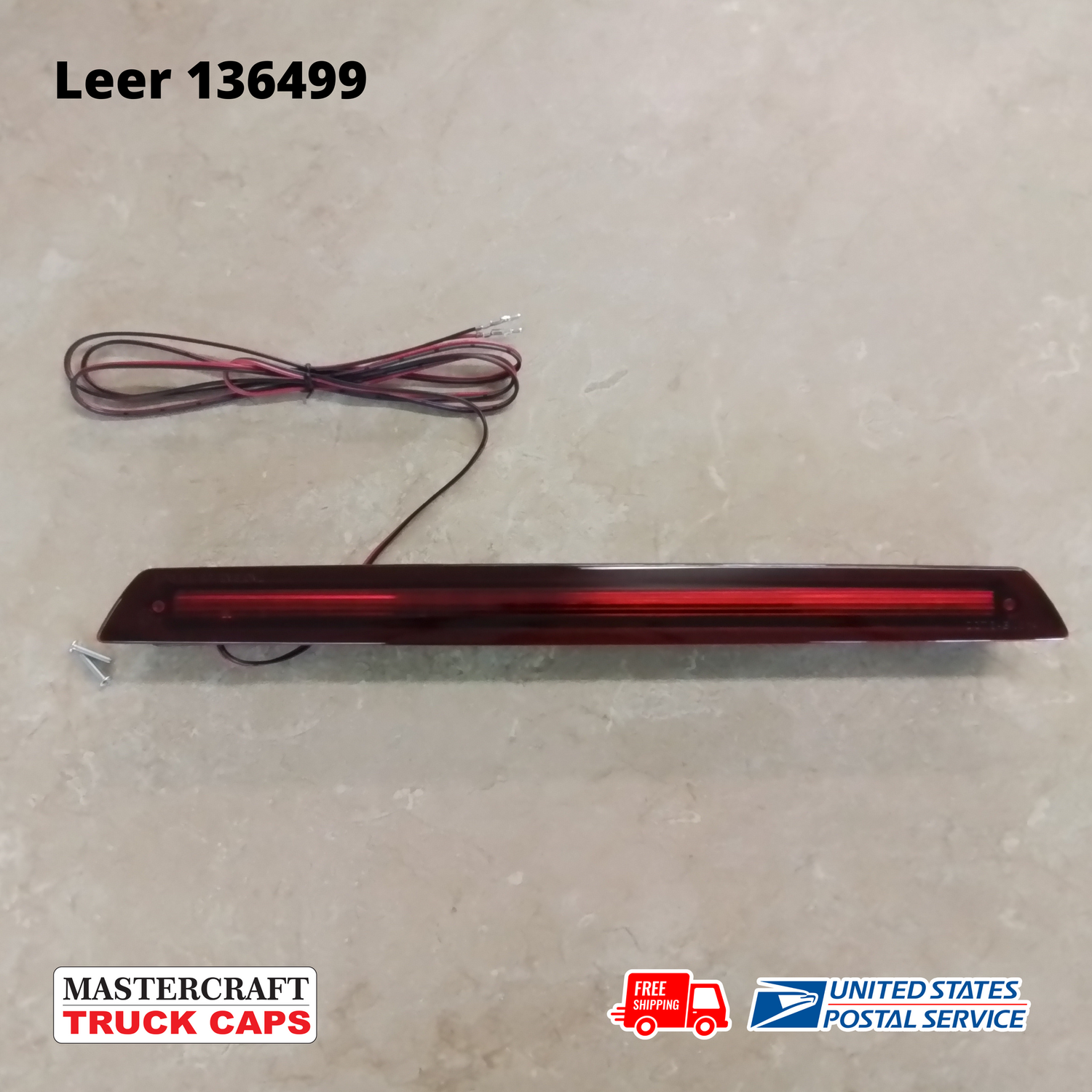 Leer Truck Cap Third Brake Light with Red Lens