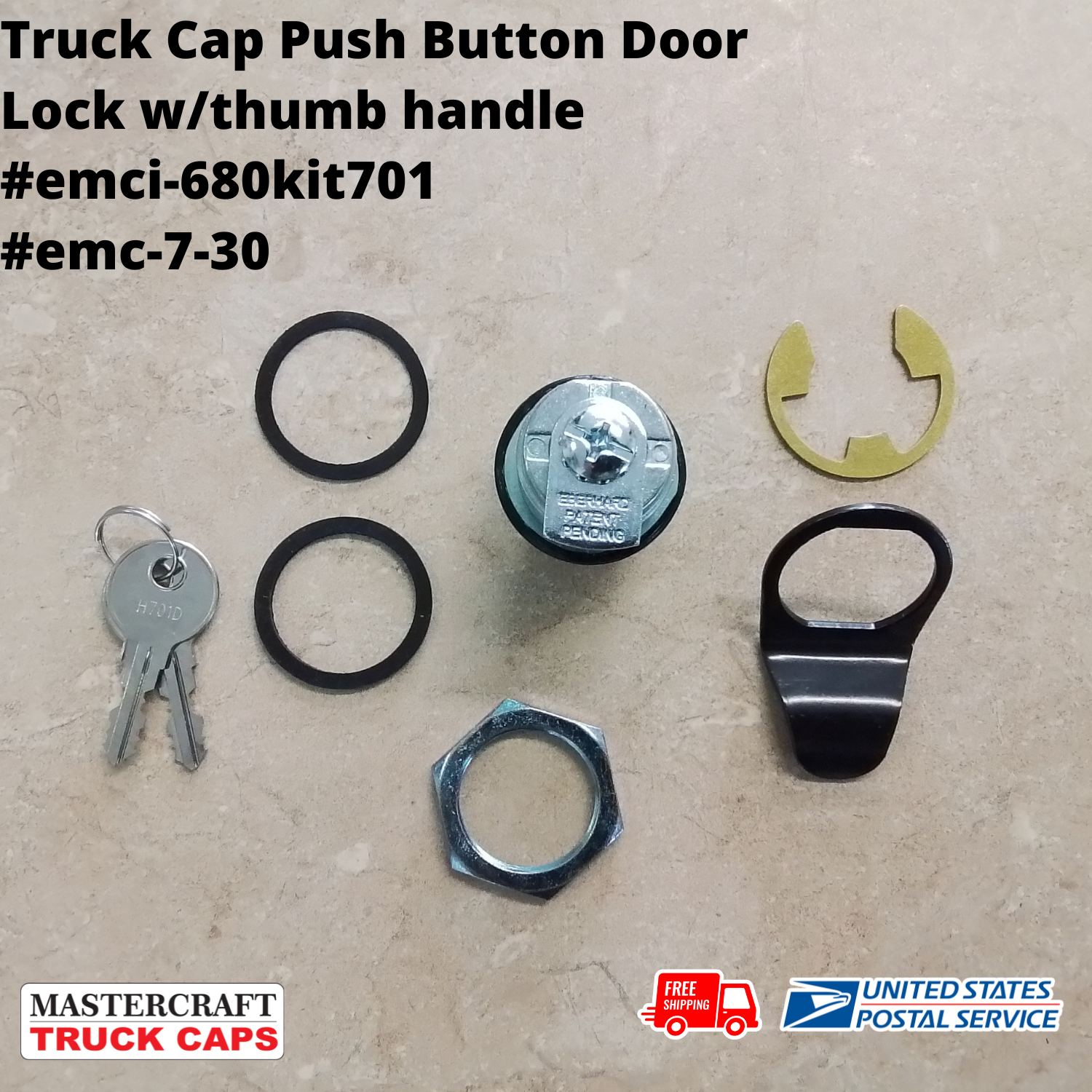 Tanneau Cover Light Assembly Eberhard T960 Push Button Lock - Direct Replacement For Tonneau Covers, Made In USA Eberhard Lock - Foto 6