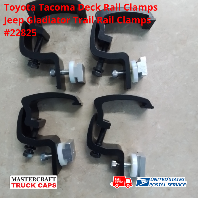 Toyota Tacoma and Jeep Gladiator Clamp Kit for truck's with Deck Rail/ Trail Rail