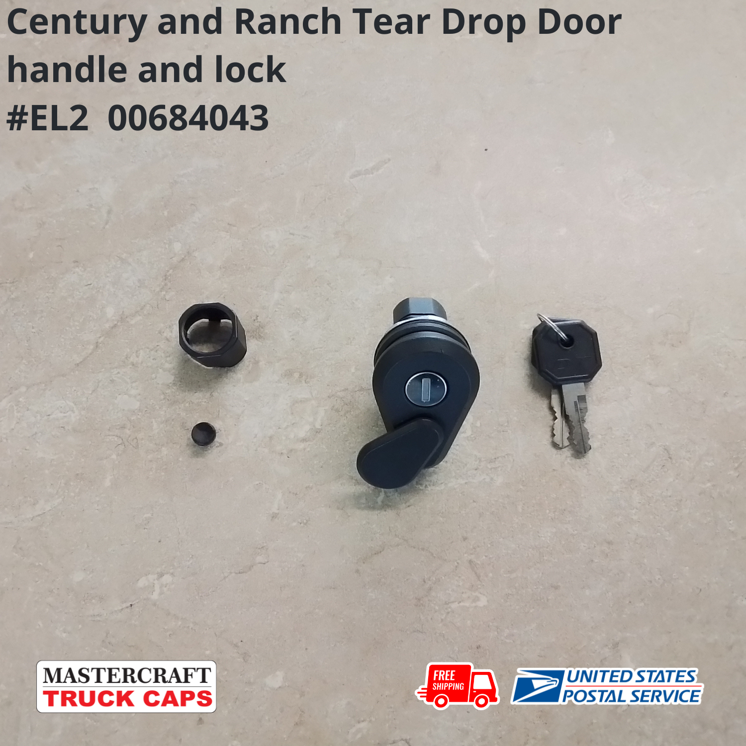 Century and Ranch Truck Cap Tear Drop Handle and Lock Assembly EL2