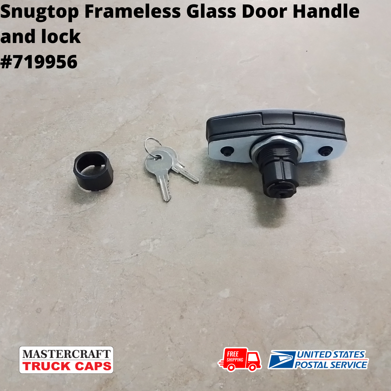 Snugtop truck cap door twist handle and lock