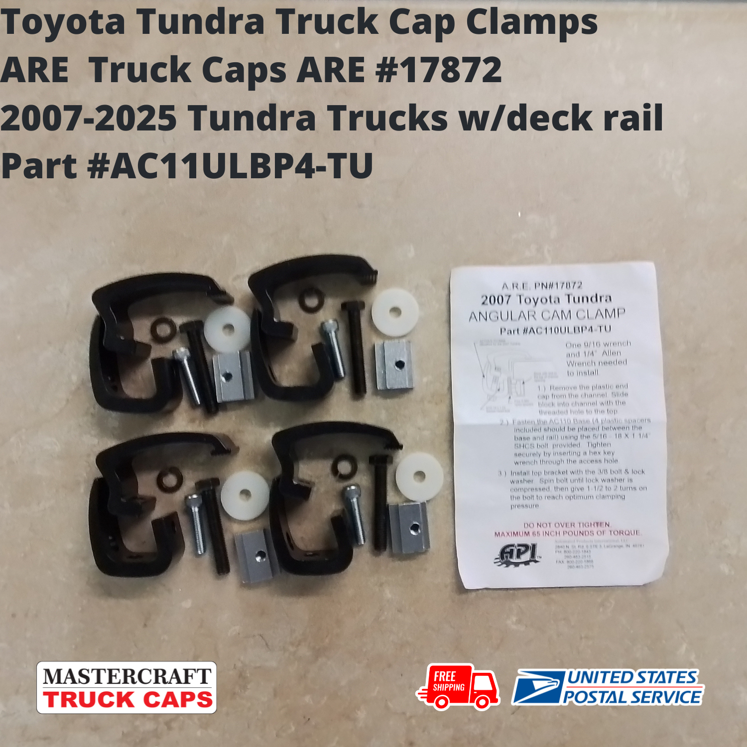 Toyota Tundra Truck Cap Clamps 2007-2025 Tundra