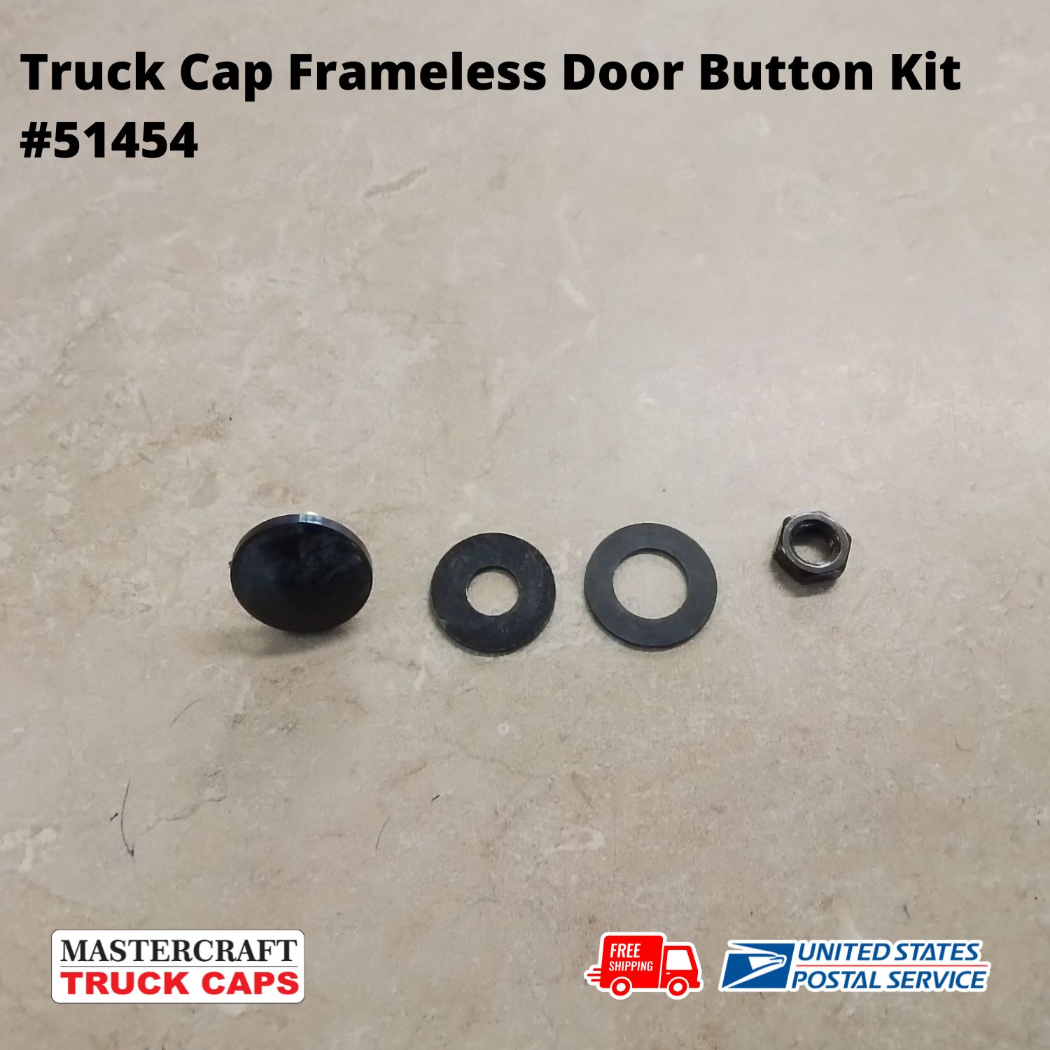 Truck Cap door button with hardware for frameless glass doors