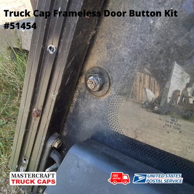 Truck Cap door button with hardware for frameless glass doors