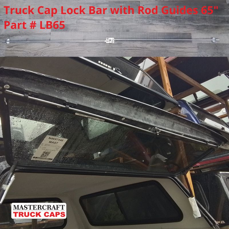 Truck Cap Lock Rod Bar with Rod Guides 65"
