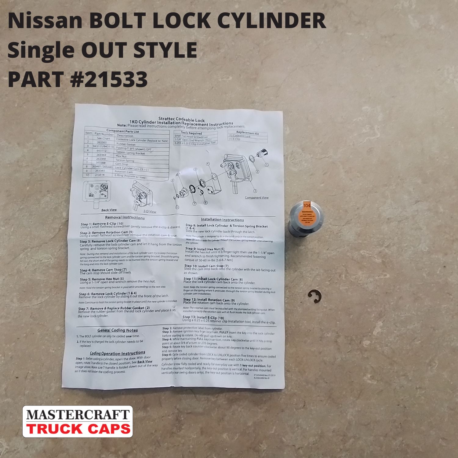 ARE BOLT Cylinder Lock for Nissan Trucks ARE BOLT Cylinder Lock for Nissan Trucks