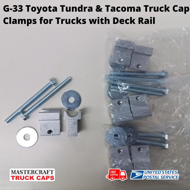 GCI G-33 Tundra and Tacoma Truck Cap Clamps for Trucks with Deck Rail - Set of 4