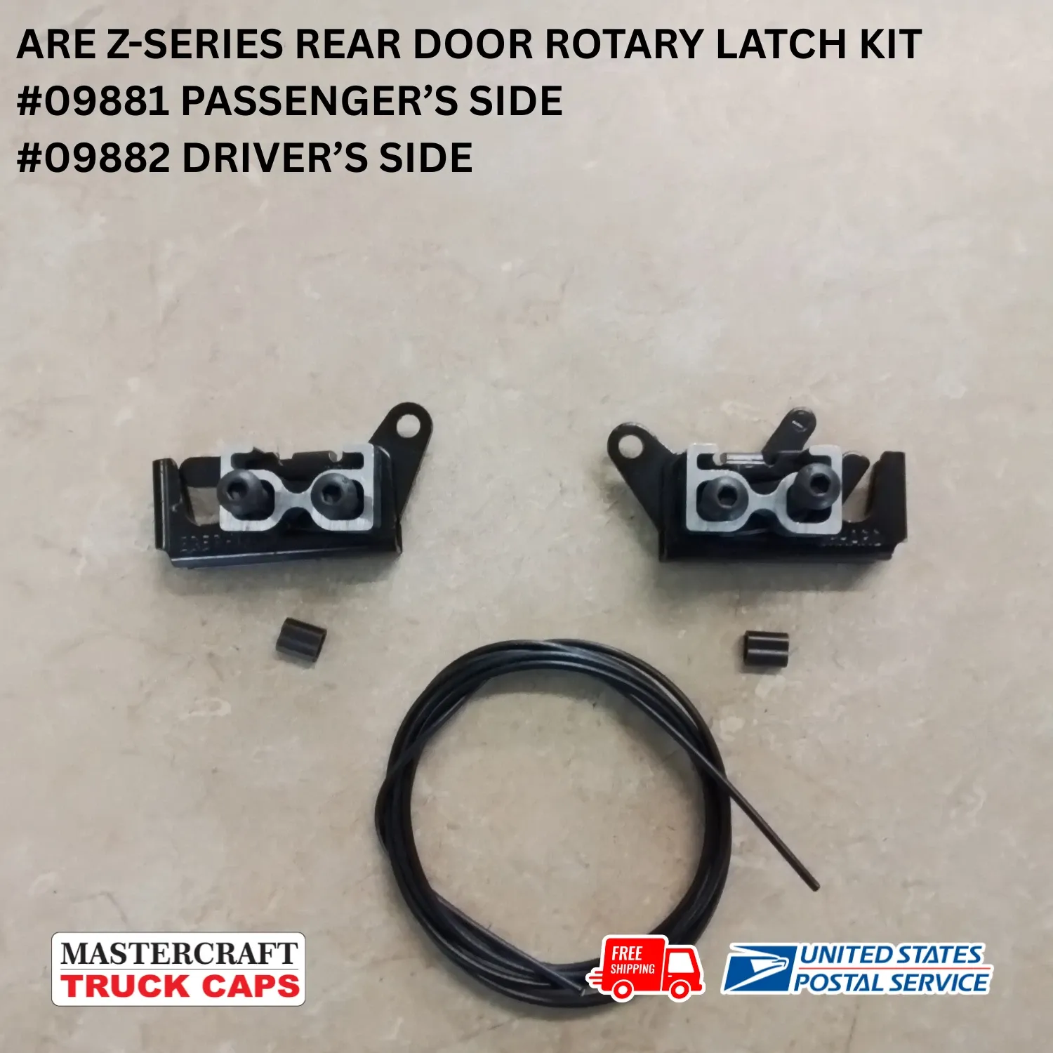 ARE Z-Series Truck Cap Rear Door Rotary Latch Kit part #09881 and #09882 ARE Z-Series Truck Cap Rear Door Rotary Latch Kit part #09881 and #09882