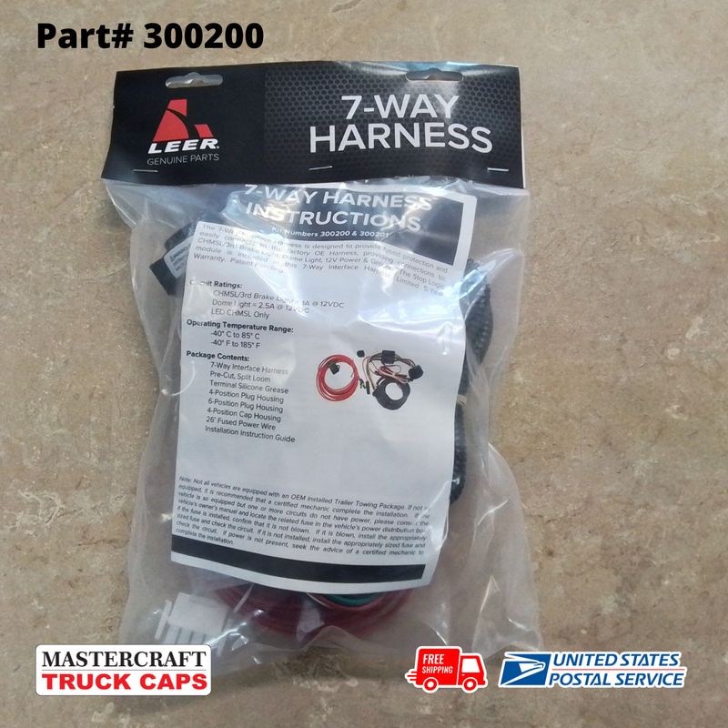 Truck Cap T-connector style Wire Harness Leer 300200