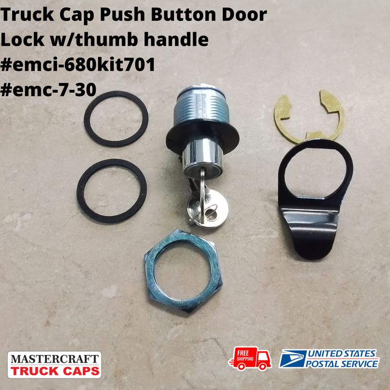 Truck Cap Push Button Door Latch and Lock