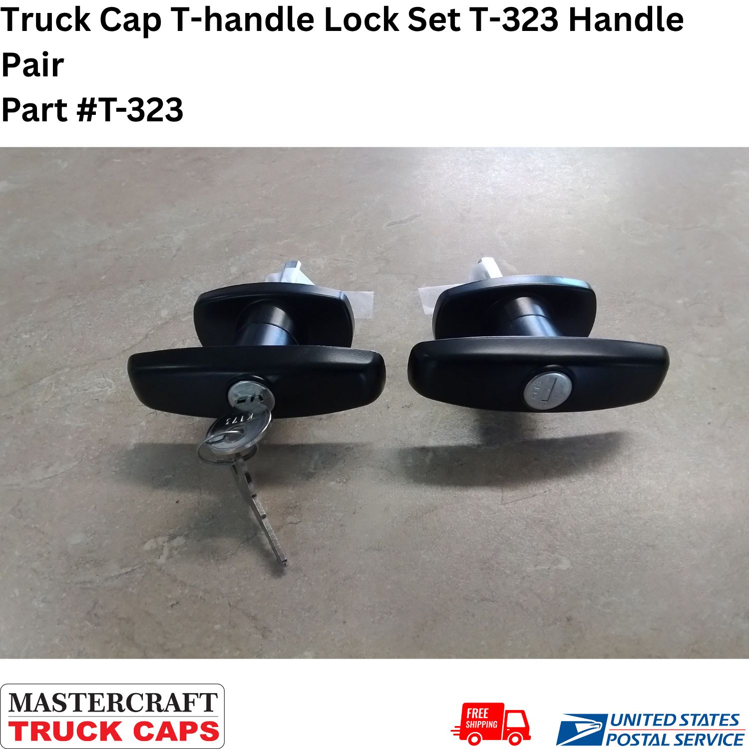 Truck Cap T-handle Lock Set T-323 Handle Pair Truck Cap T-handle Lock Set T-323 Handle Pair