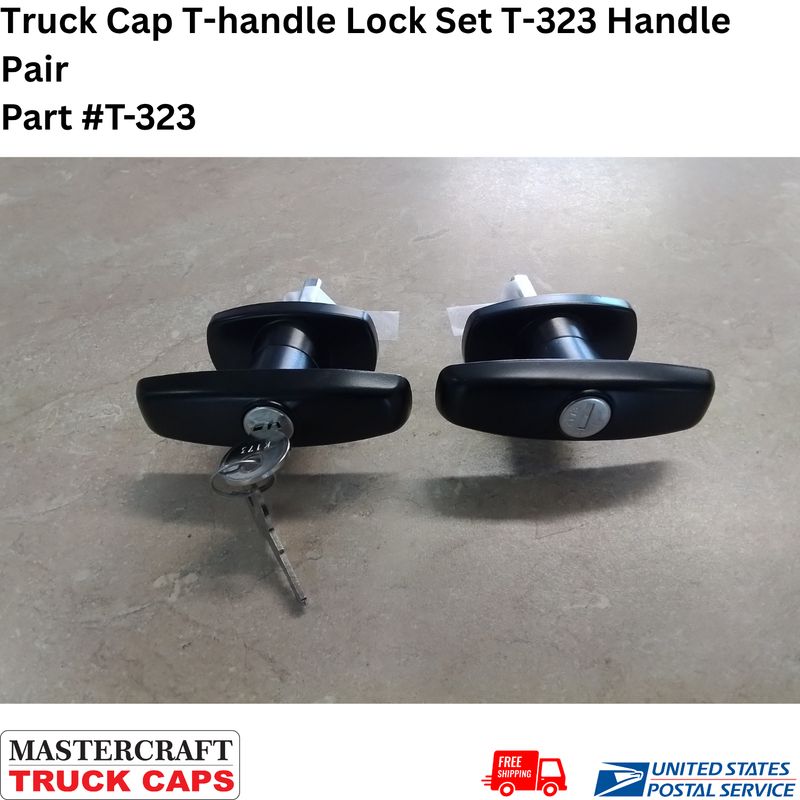 Truck Cap T-handle Lock Set T-323 Handle Pair